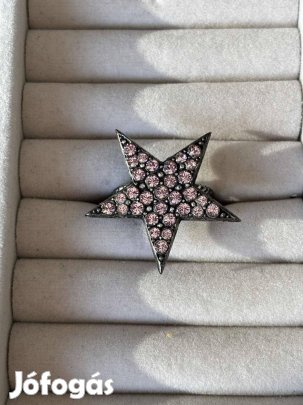 Konplott gyűrű rózsaszín Swarovski kristályokkal