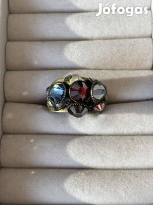 Konplott gyűrű vegyes Swarovski kristályokkal