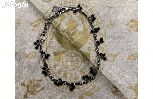 Konplott karkötő apró fekete Swarovski kristályokkal