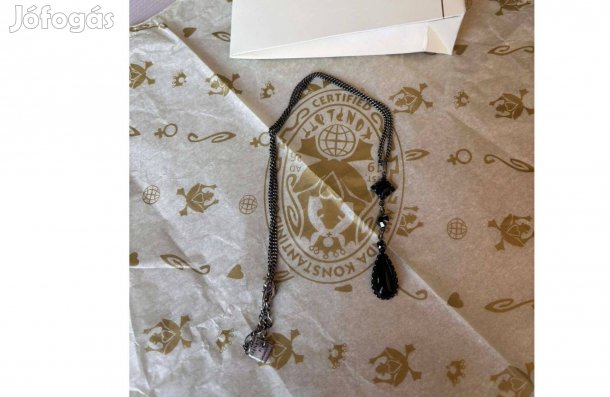 Konplott nyaklánc fekete Swarovski kövekkel