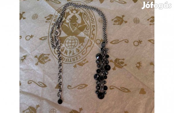 Konplott nyaklánc sok fekete Swarovski kristállyal