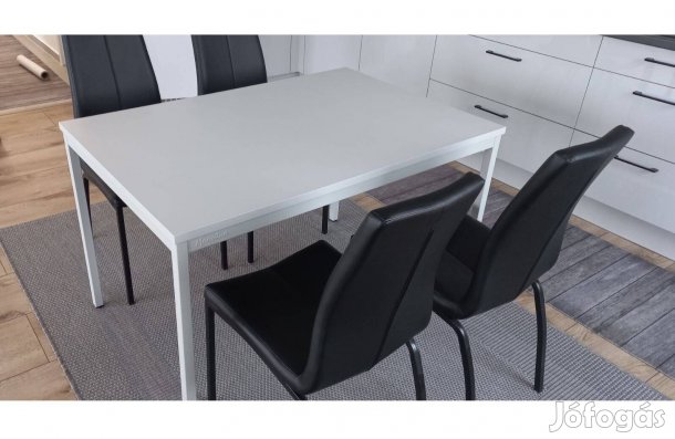 Konyhaasztal, étkezőasztal, asztal, 80x120 cm, világosszürke, Manutan