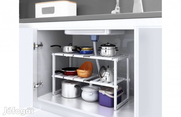 Konyhai Állítható szélesség és polcközök rendszerező polc