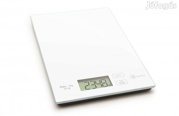 Konyhai mérleg Digitális LCD kijelző max. 5kg konyhamérleg Fehér