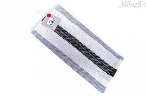 Konyharuha fehér szürke fekete csíkos 60x40 cm