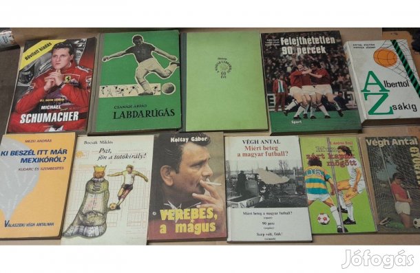 Könyvcsomag, sport témájúak, 18 db egyben