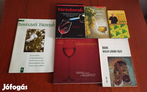Könyvcsomag bor / gasztronómia témakörben / 7 db könyv