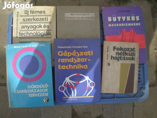 Könyvek,szerkezeti anyagok,tengelykapcsolók,csapágyazások,hajtások,