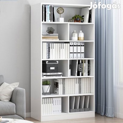 Könyvespolc 60x24x179cm fehér KC02