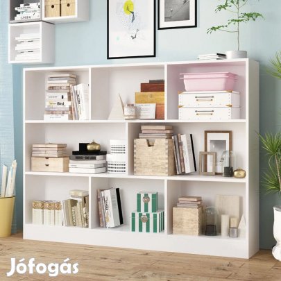 Könyvespolc polcos szekrény 100x24x104cm fehér KW3-100