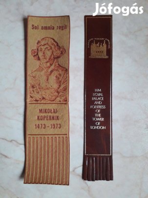 Könyvjelző, filc, bőr, 2 db