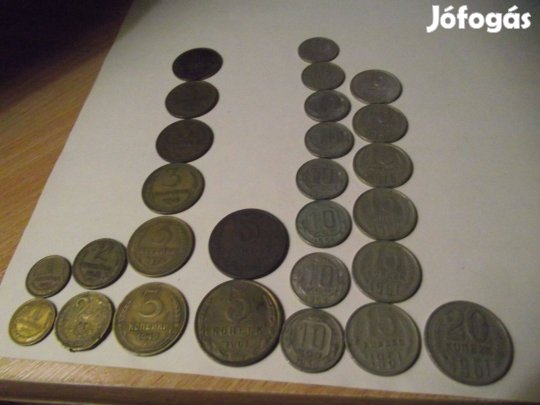 Kopejka fémpénzek retro