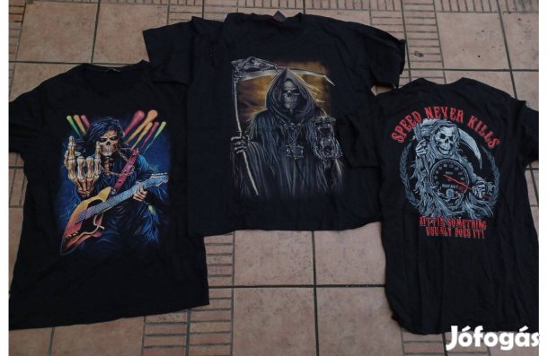 Koponyás póló halálfejes póló L XL XXL 2db