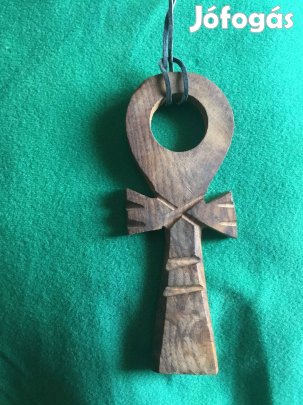 Kopt kereszt- kézműves, faragott, Egyiptomból