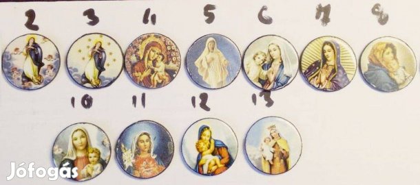 Kör alakú Tűzzománc medál, Imával a hátoldalon, keret nélkül Többféle