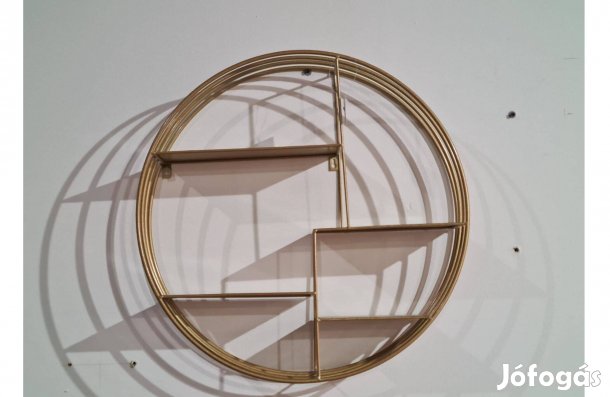 Kör formájú arany színű fali polc 60 cm