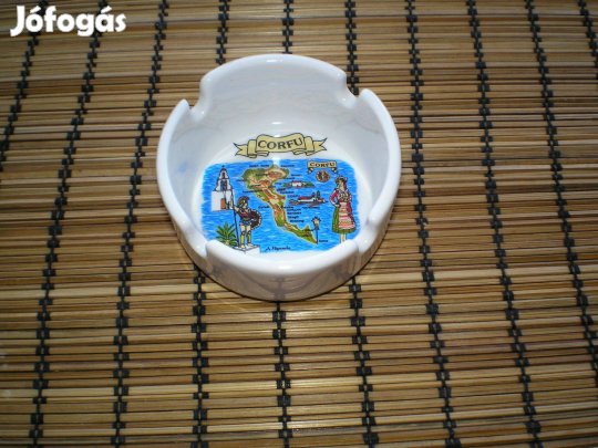 Korfu mintával porcelán hamutartó hibátlan