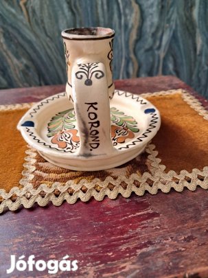 Korondi jelzett antik gyertyatartó