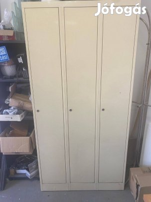 Körös fém öltözőszekrény 3 ajtós