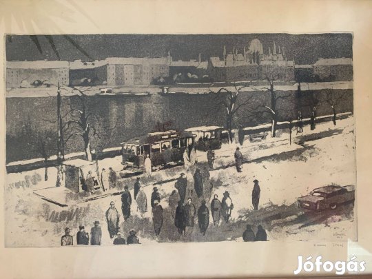 Kórusz József: Tél Budán rézkarc (1967)
