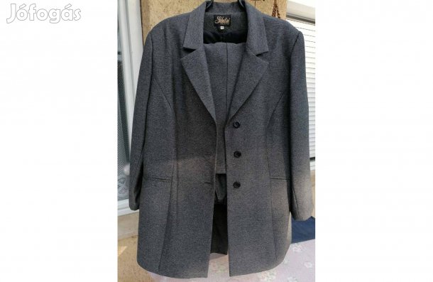 Kosztüm - blézer, szoknya, nadrág - női 3 részes, szürke 48-as