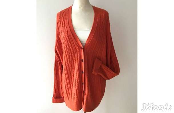 Kötött, női, hosszított fazonú kardigán (gyapjú-keverék) L-es
