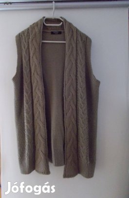 Kötött, vastagabb női mellény taupe szín (barna/khaki) 42