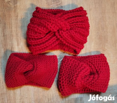 Kötött anya-lánya fejpánt szett