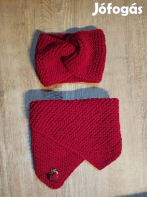Kötött felnőtt sál+fejpánt