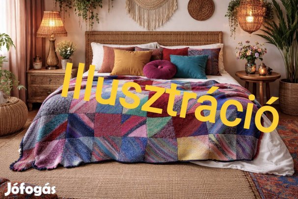 Kötött kézimunka takaró 220*130 cm nagyinégyzet 