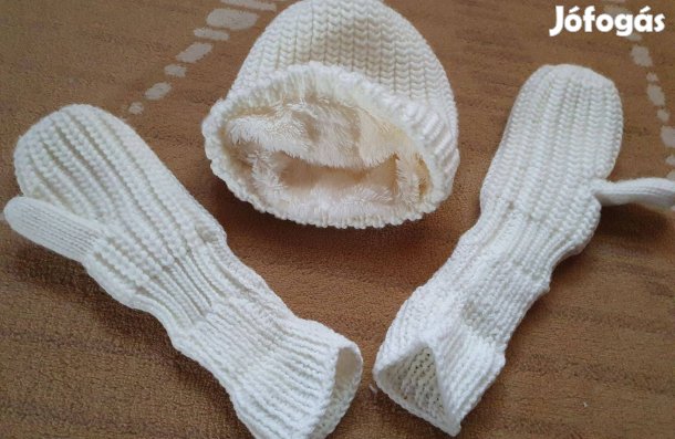 Kötött sapka és kesztyű szett