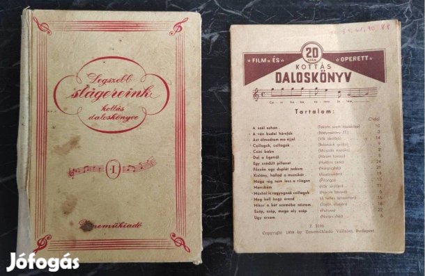 Kottás Daloskönyv 2 db., 1959-1960