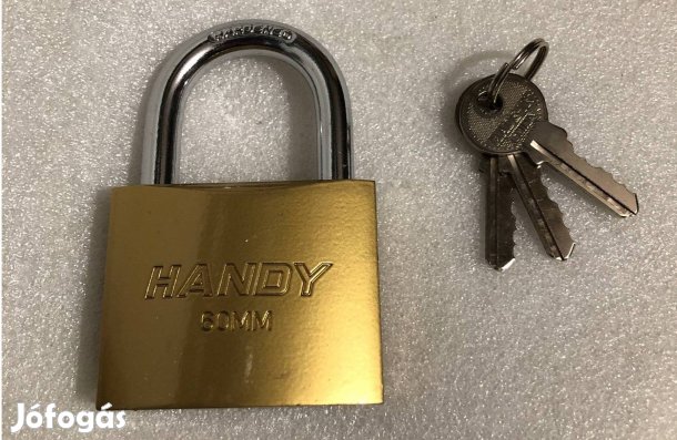 Kovácsolt Sárgaréz függő lakat - 60 mm 9 mm rozsdamentes acél kengyel