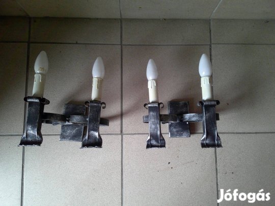 Kovácsolt vas fali lámpa 2 db