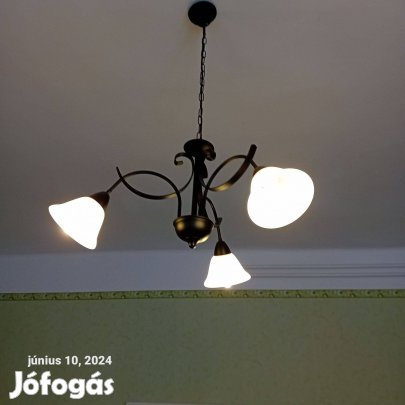 Kovácsoltvas csillár 3 ágú