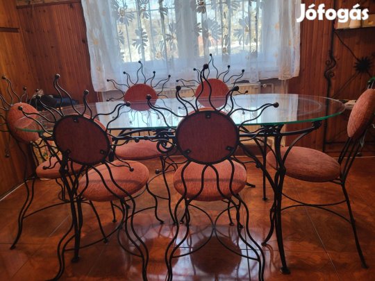 Kovácsoltvas étkező garnitura