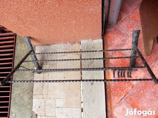 Kovácsoltvas fali fogas kalaptartós 30x60cm hibátlan