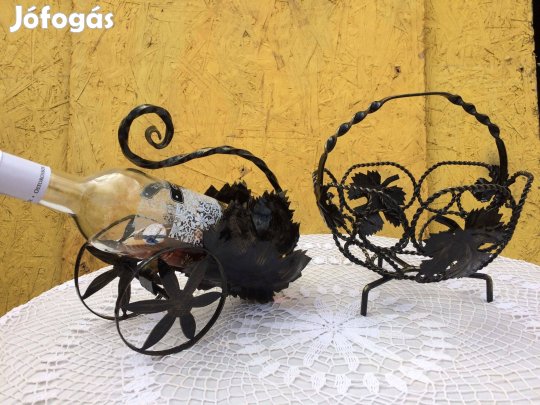 Kovácsoltvas gyümölcsöstál bortartó eladó retró stílus