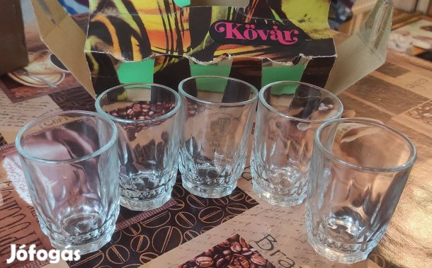 Kővár poharak 5 db, 8cm magasak