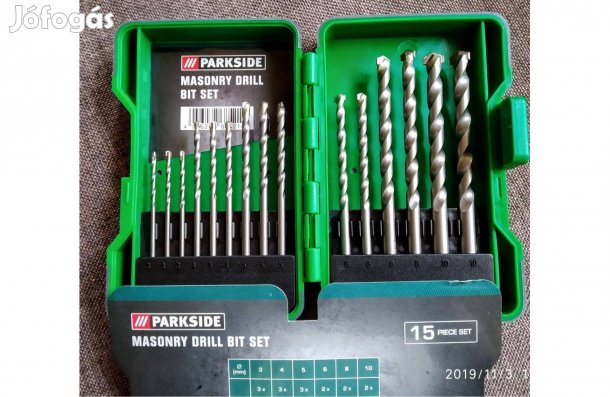 Kőzet furók Szénacél Karbid Heggyel, Parkside Új készlet 15 DB Sok M