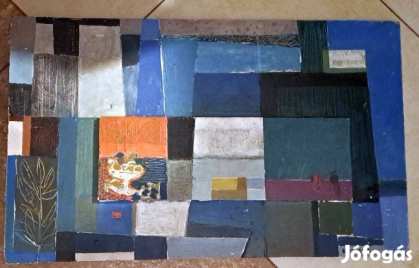 Kozma István (1937-2020) Konstrukció kék tónusokkal