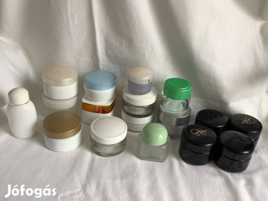 Kozmetikai tároló tégely ( üveg, porcelán) szett