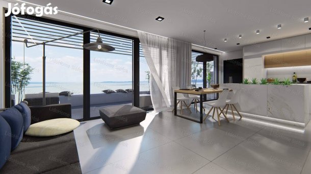 Közvetlen vízparti, panorámás fronti lakás