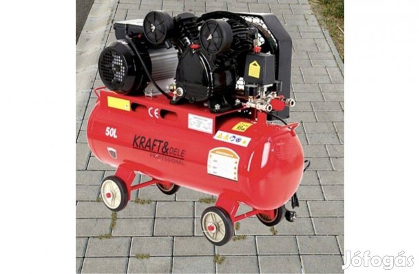 Kraftdele 2 hengeres, olajkenésű 50 literes kompresszor !