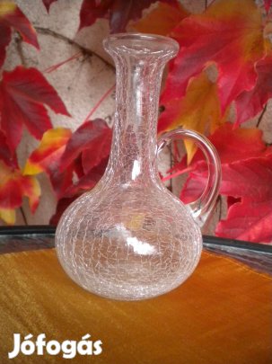 Kraklé, fátyol üveg osztrák kis váza