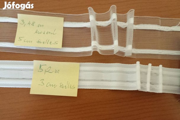 Kreatív hobbi, varrás - függöny ráncoló, behúzó szalag, 2-féle, új