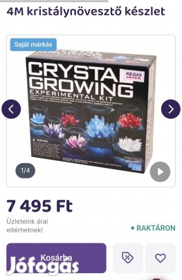 Kreatív kristály növesztő kísérlet készlet 