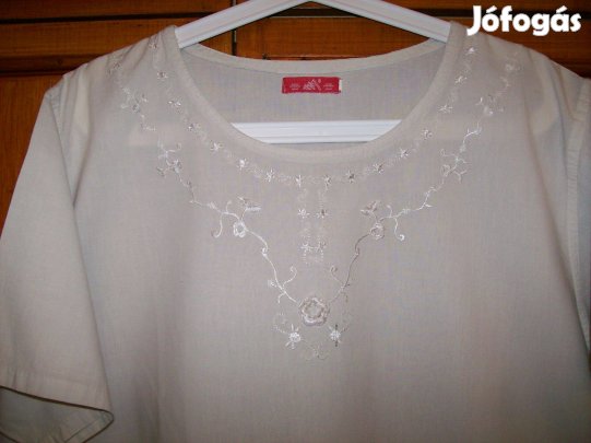 Krém színű női vékony vászon ing XL (piros cimke)