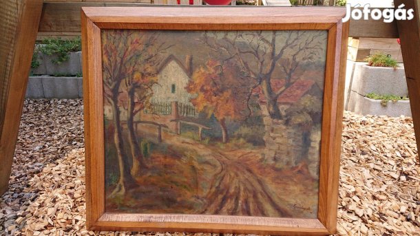 Kreuter József: Október Dömösön c. festmény (nagymarosi festő)