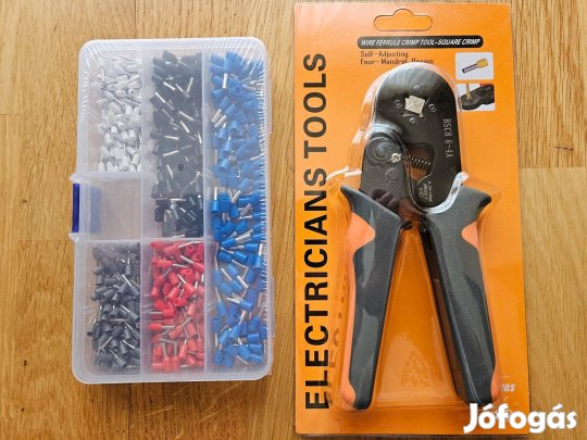 Krimpelő fogó készlet 500 db hüvellyel 0.25-10 mm2